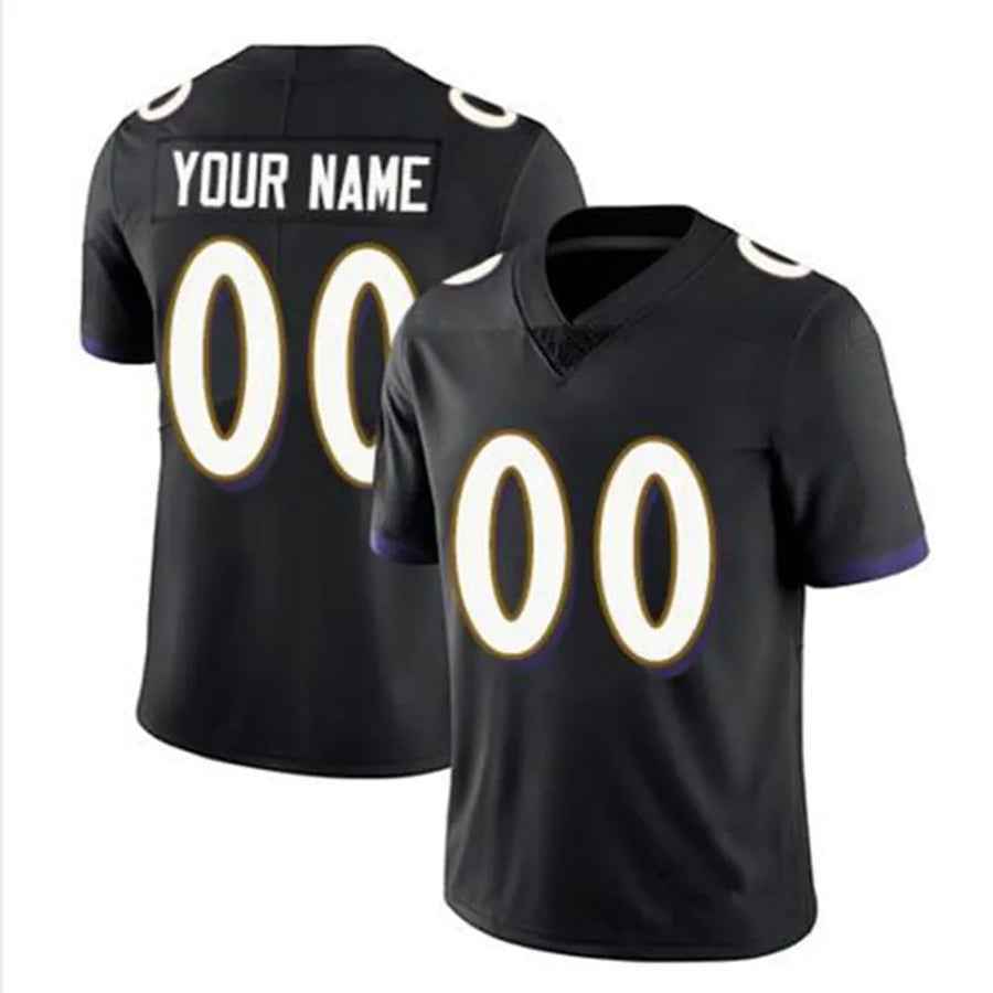 Mdoa Custom B.Ravens Black Replica Limited Game Stitched Jerseys
