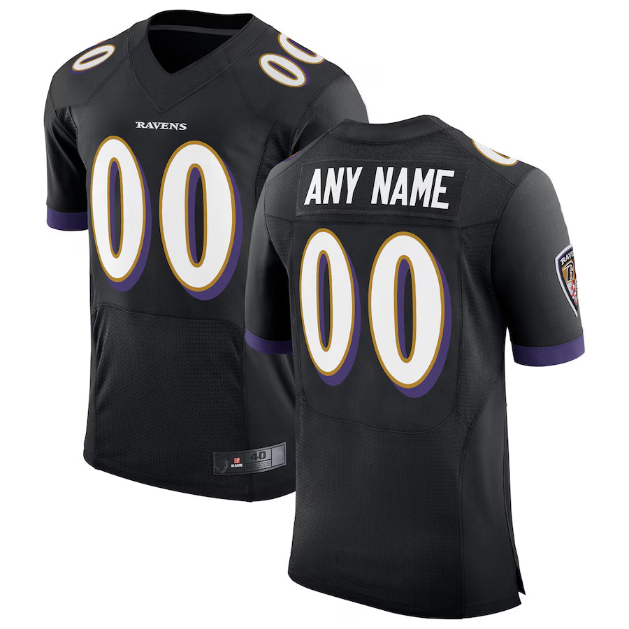 Mdoa Custom B.Ravens Black Speed Machine Elite Stitched Jerseys