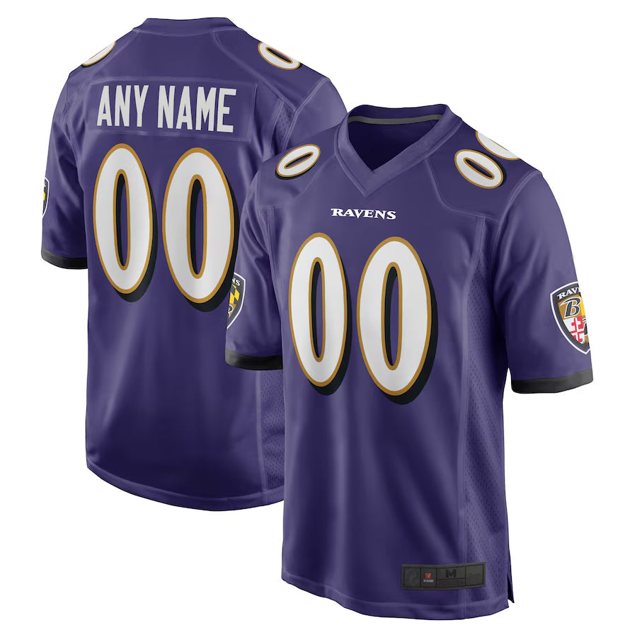 Mdoa Custom B.Ravens Purple Home Game Stitched Jerseys