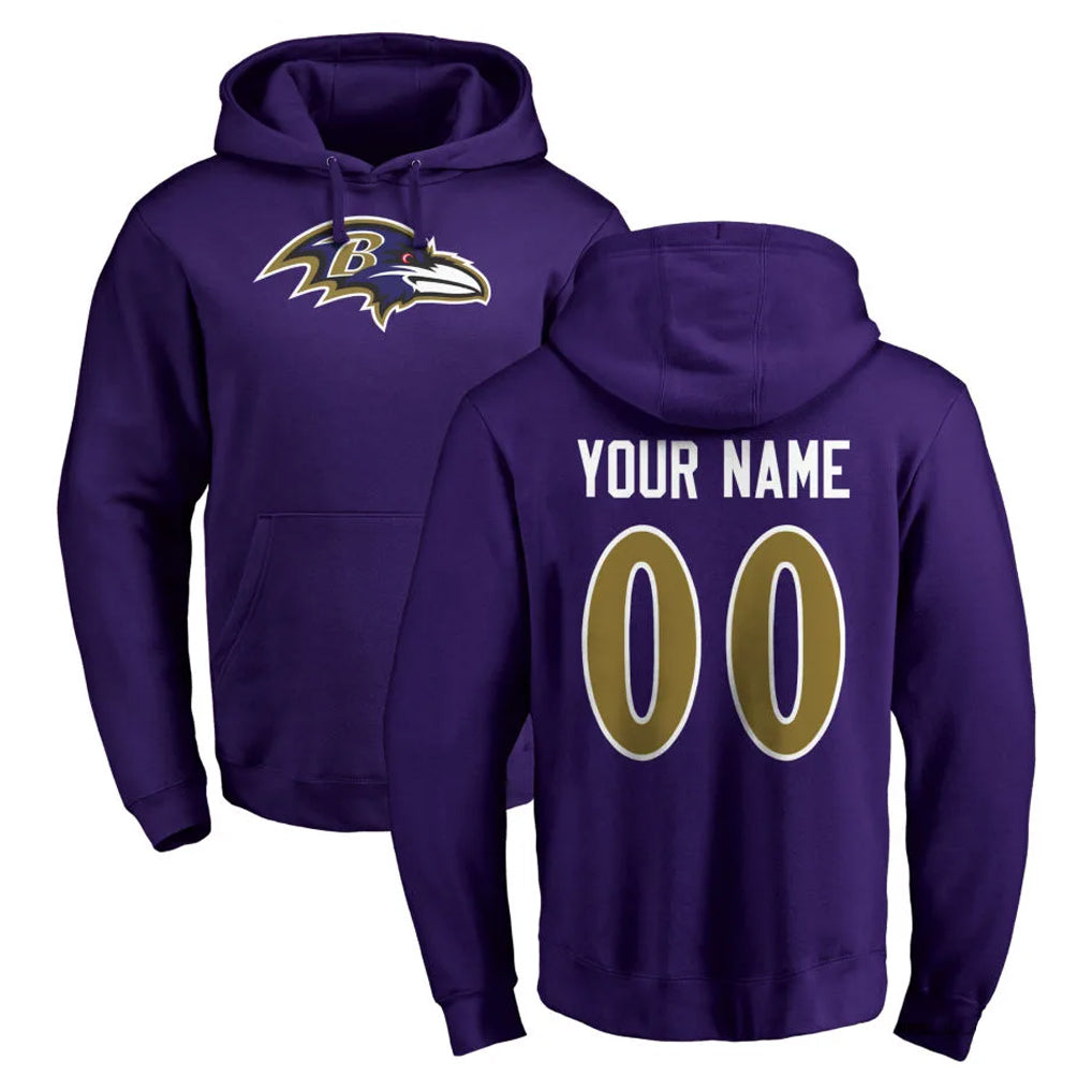 Mdoa Custom B.Ravens Purple Salute to Service Pullover Hoodie Any Name & Numbers Stitched Jerseys