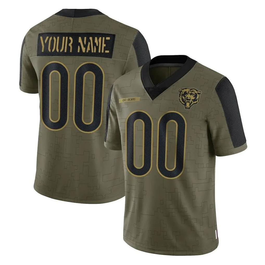 Mdoa Custom C.Bears Olive Salute to Service Limited Any Name & Numbers Stitched Jerseys