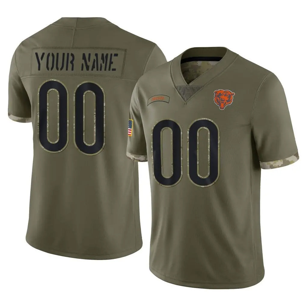 Mdoa Custom C.Bears Olive Salute to Service Limited Game Any Name & Numbers Stitched Jerseys