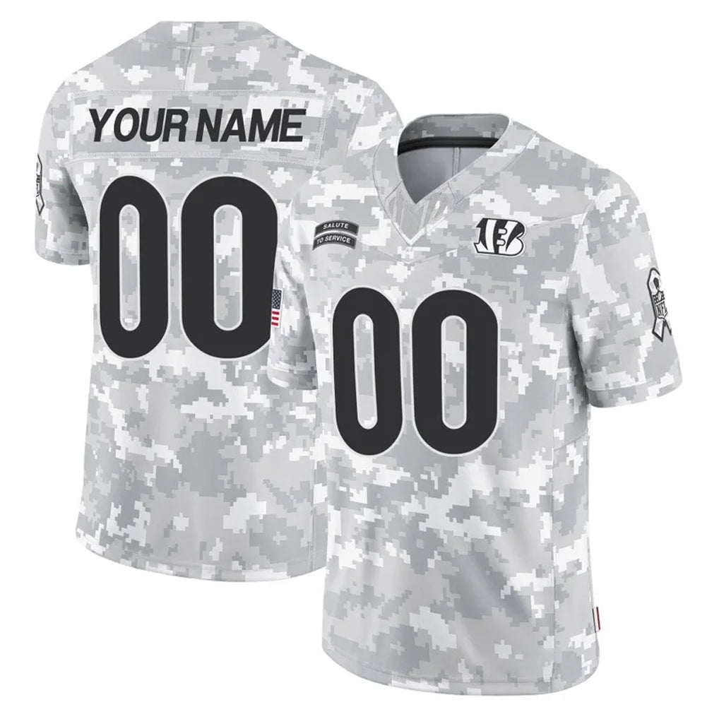 Mdoa Custom C.Bengals Arctic Camo Salute to Service Limited Any Name & Numbers Stitched Jerseys