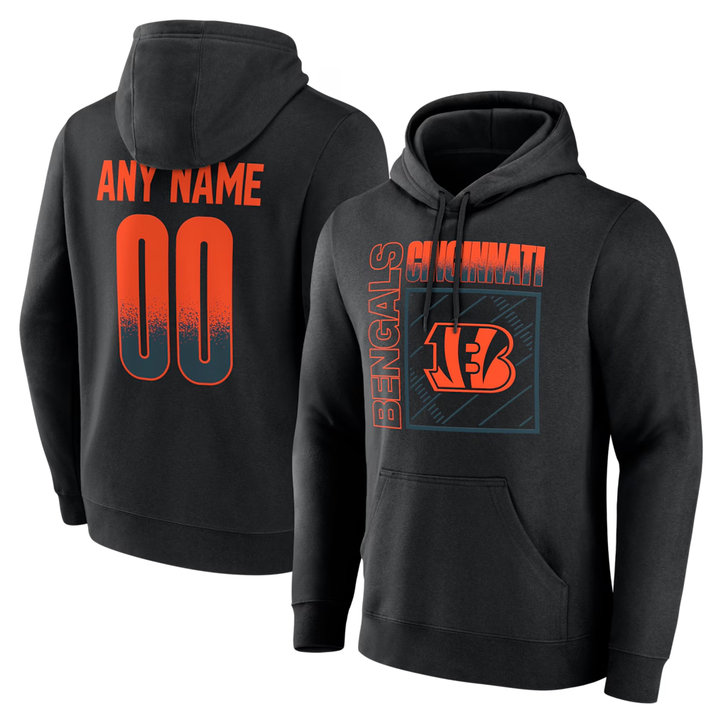 Mdoa Custom C.Bengals Black Home Field Pop Personalized Name & Number Hoodie Stitched Jerseys