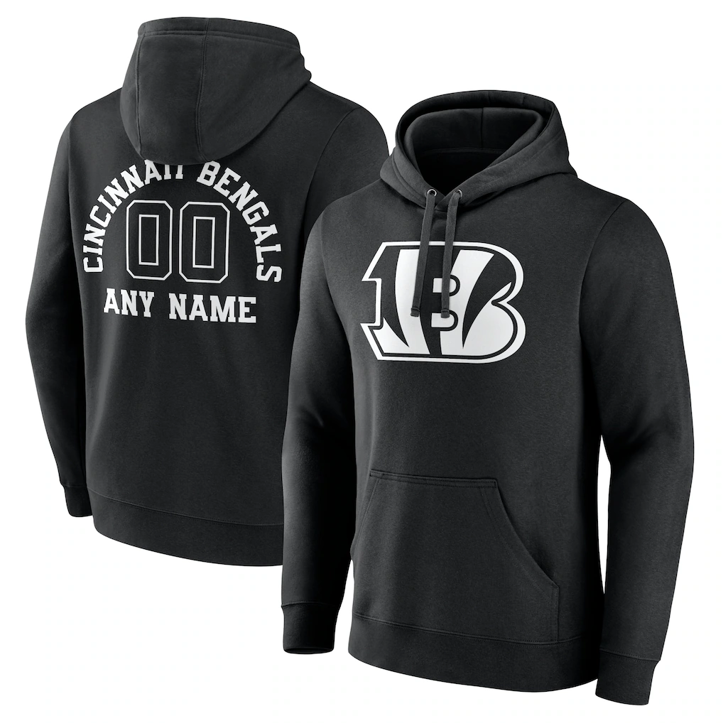 Mdoa Custom C.Bengals Black Personalized Name & Number Pullover Hoodie Stitched Jerseys