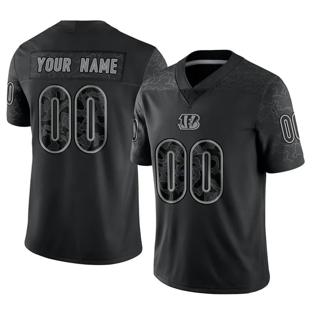 Mdoa Custom C.Bengals Black Reflective Limited Game Any Name & Numbers Stitched Jerseys