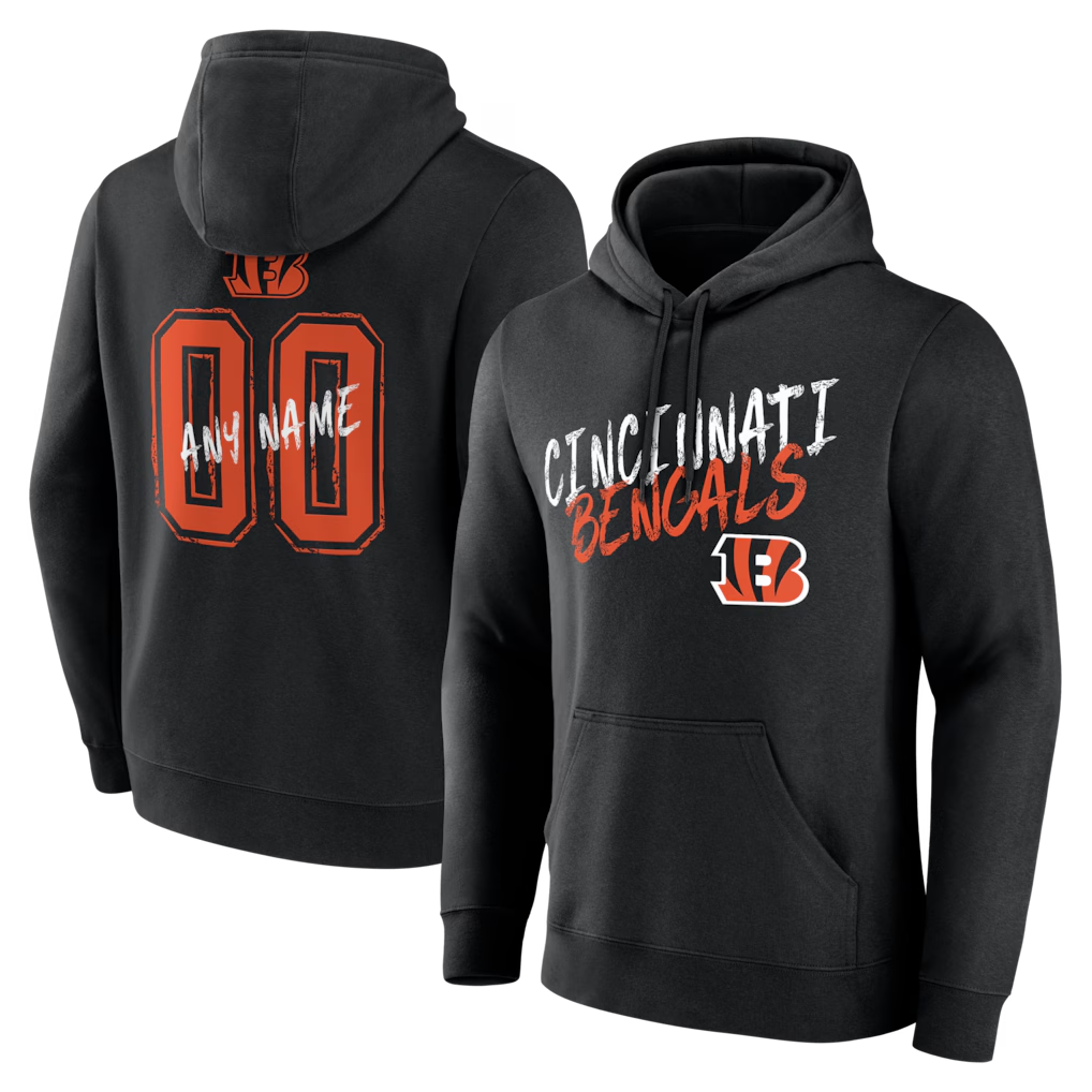Mdoa Custom C.Bengals Gray Big & Tall Team Authentic Custom Hoodie Stitched Jerseys