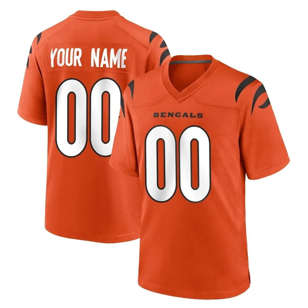 Mdoa Custom C.Bengals Orange Home Game Any Name & Numbers Stitched Jerseys