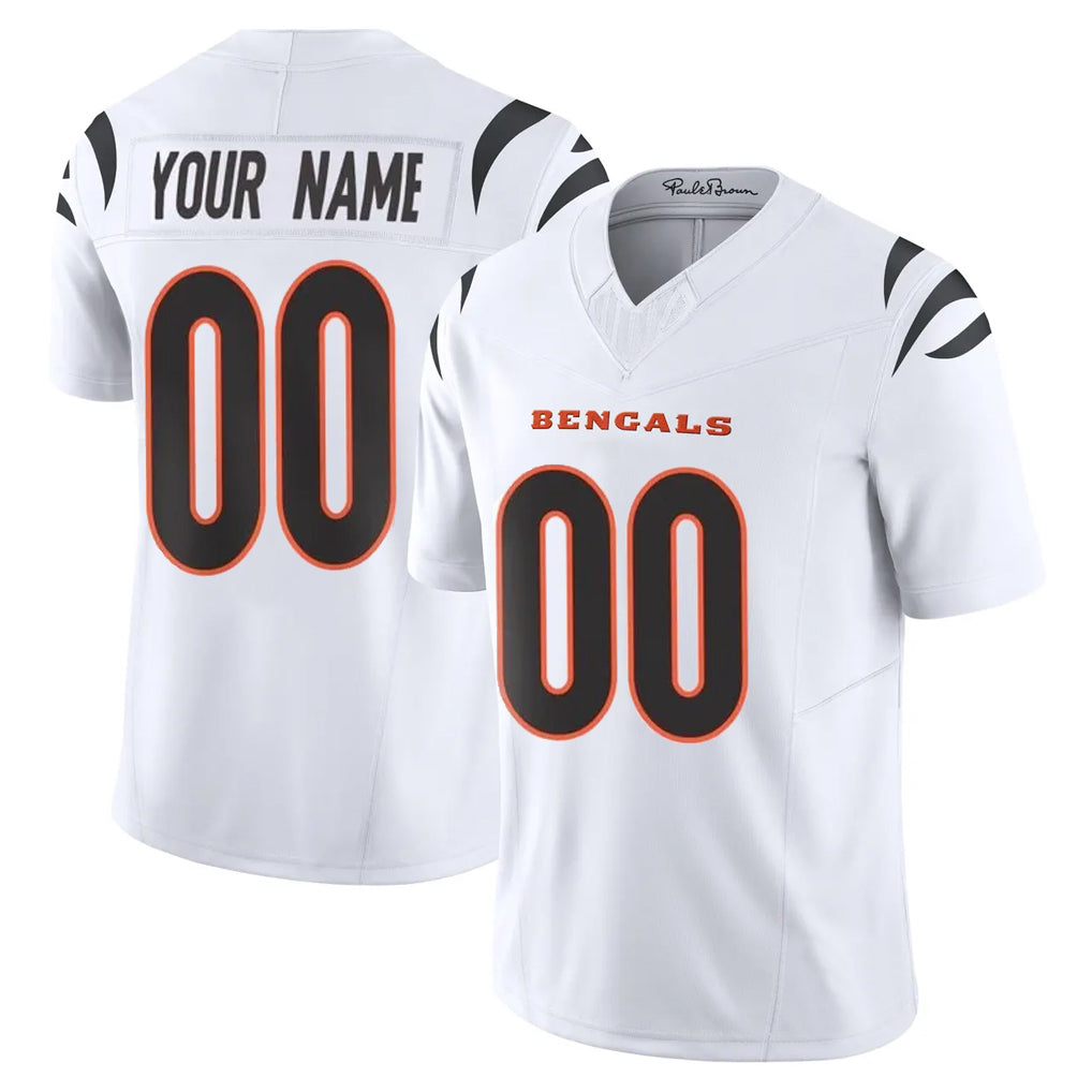 Mdoa Custom C.Bengals White Vapor F.U.S.E. Limited Home Game Any Name & Numbers Stitched Jerseys