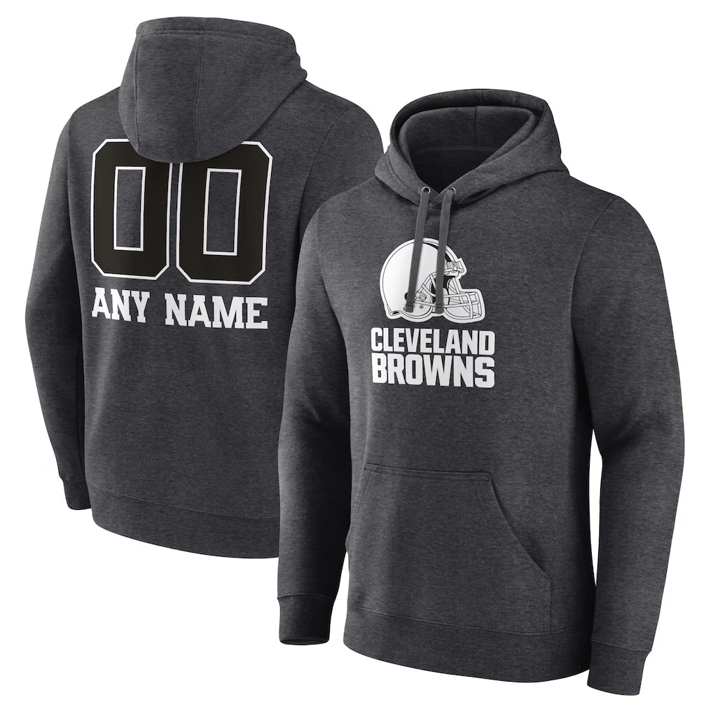 Mdoa Custom C.Browns Charcoal Primetime Logo Hoodie Any Name & Numbers Stitched Jerseys