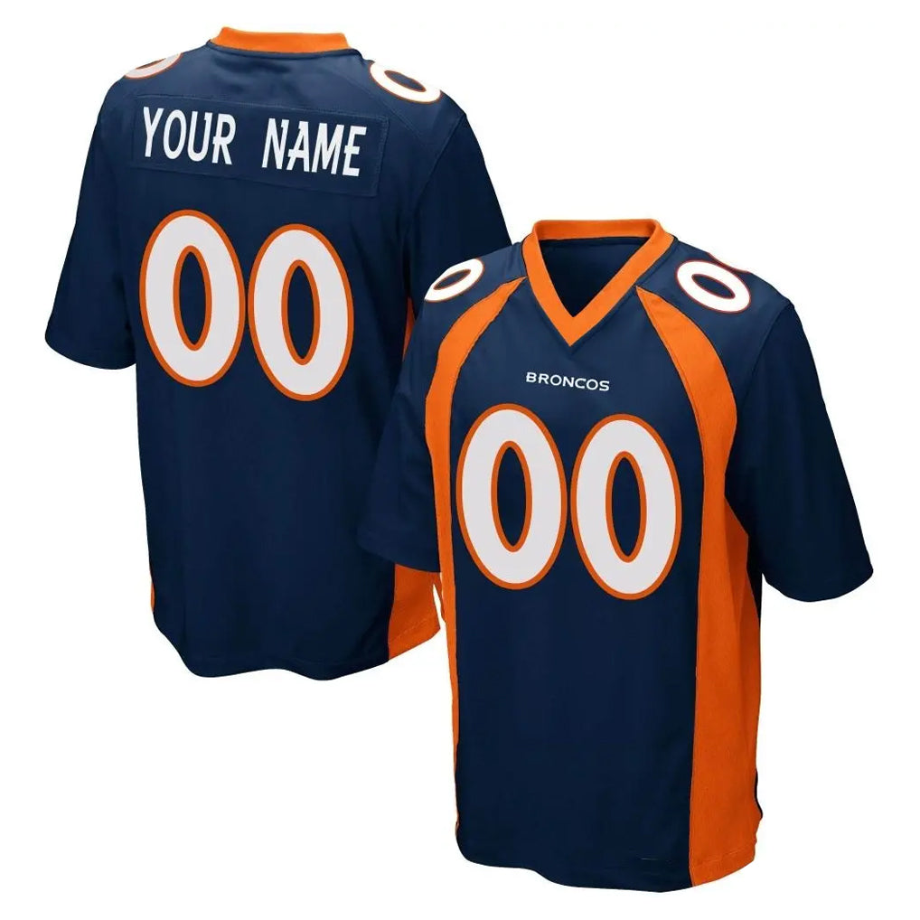 Mdoa Custom D.Broncos Navy Game Any Name & Numbers Stitched Jerseys
