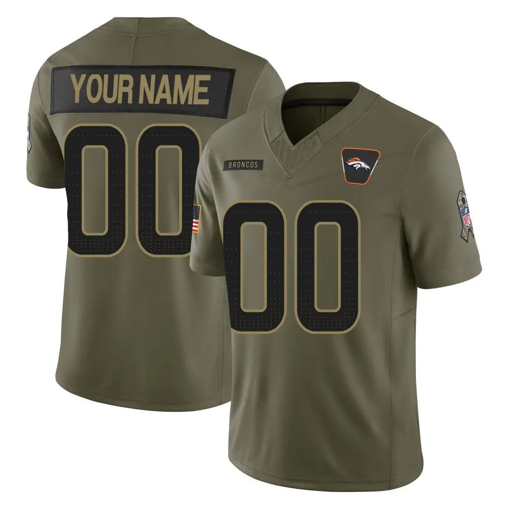 Mdoa Custom D.Broncos Olive 2025 Salute To Service Limited Home Any Name & Numbers Stitched Jerseys