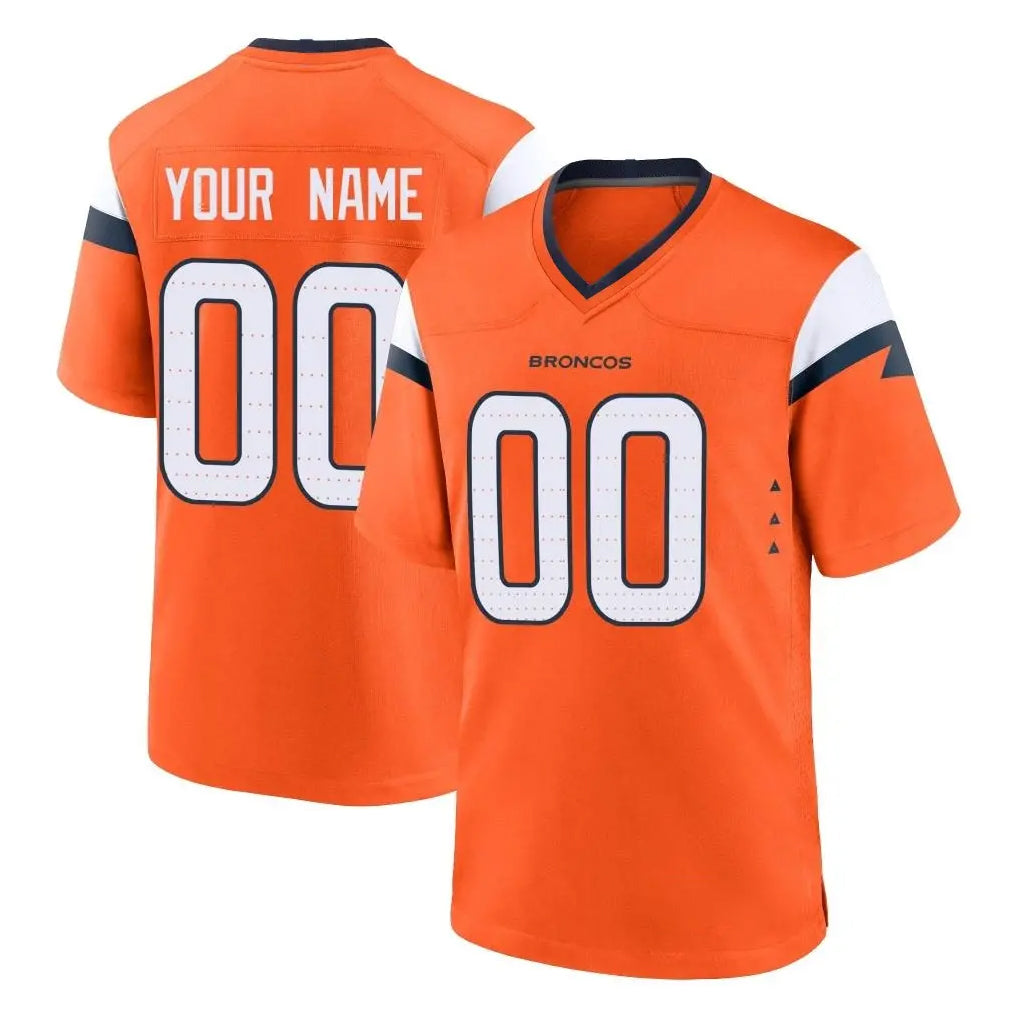 Mdoa Custom D.Broncos Orange Home Game Any Name & Numbers Stitched Jerseys
