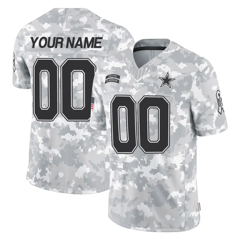 Mdoa Custom D.Cowboys Arctic Camo Salute to Service Limited Home Game Any Name & Numbers Stitched Jerseys