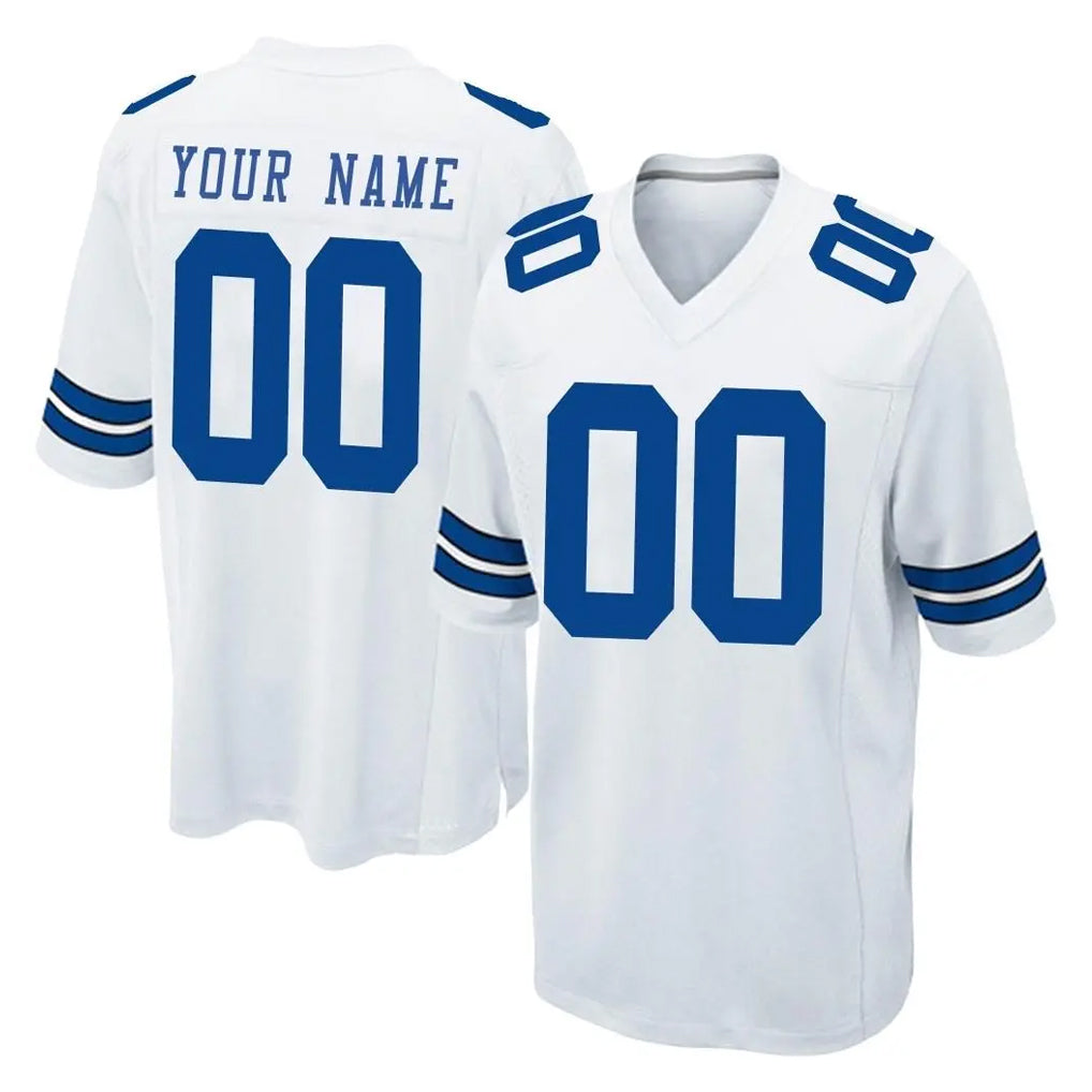 Mdoa Custom D.Cowboys White Home Game Any Name & Numbers Stitched Jerseys