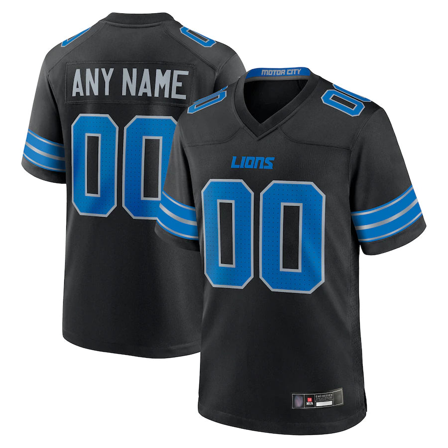 Mdoa Custom D.Lions Black Home Game Stitched Jerseys