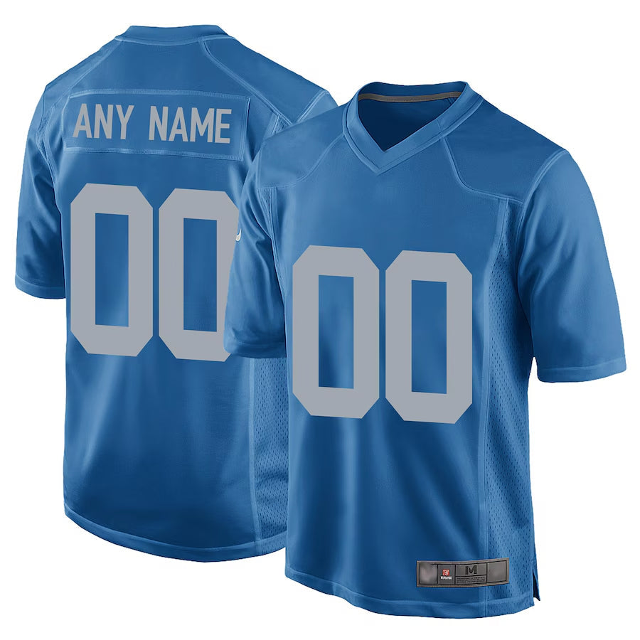 Mdoa Custom D.Lions Blue Replica Game Alternate Stitched Jerseys