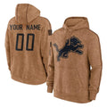 Mdoa Custom D.Lions Brown Salute to Service Hoodies Limited Game Any Name & Numbers Stitched Jerseys