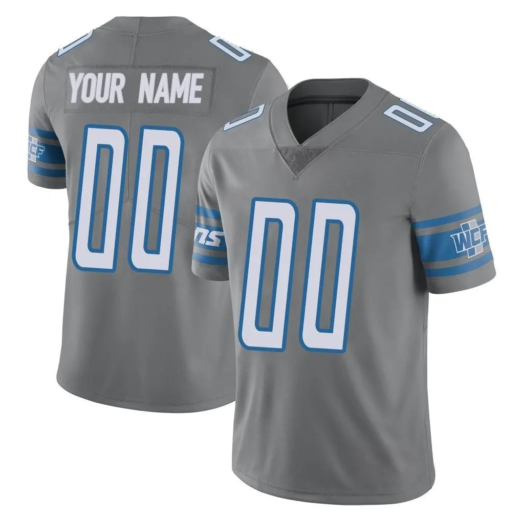 Mdoa Custom D.Lions Gray Vapor Untouchable Limited Home Game Any Name & Numbers Stitched Jerseys