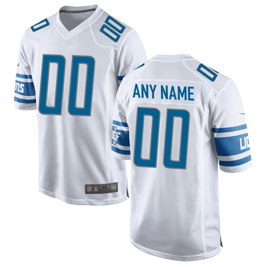 Mdoa Custom D.Lions White Replica Game Stitched Jerseys