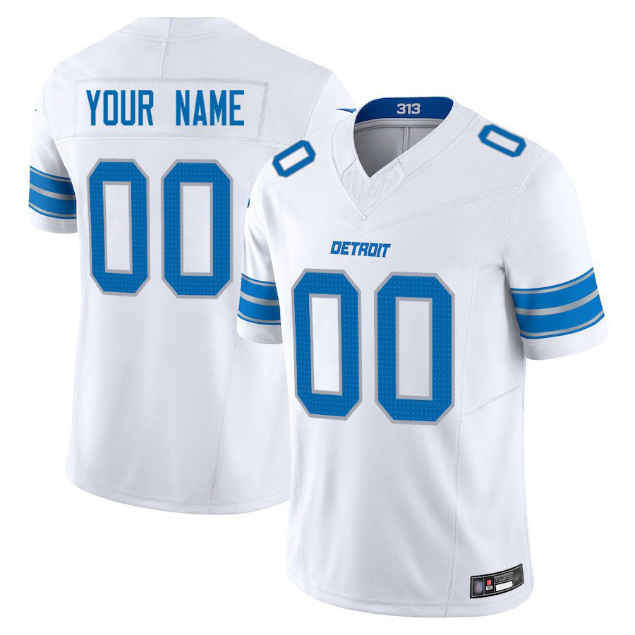 Mdoa Custom D.Lions White Vapor F.U.S.E. Limited Elite Stitched Jerseys