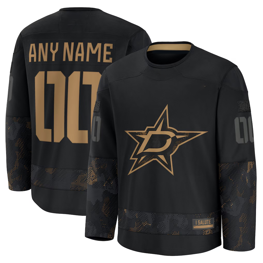 Mdoa Custom D.Stars Black 2024 Military Appreciation Practice Jerseys