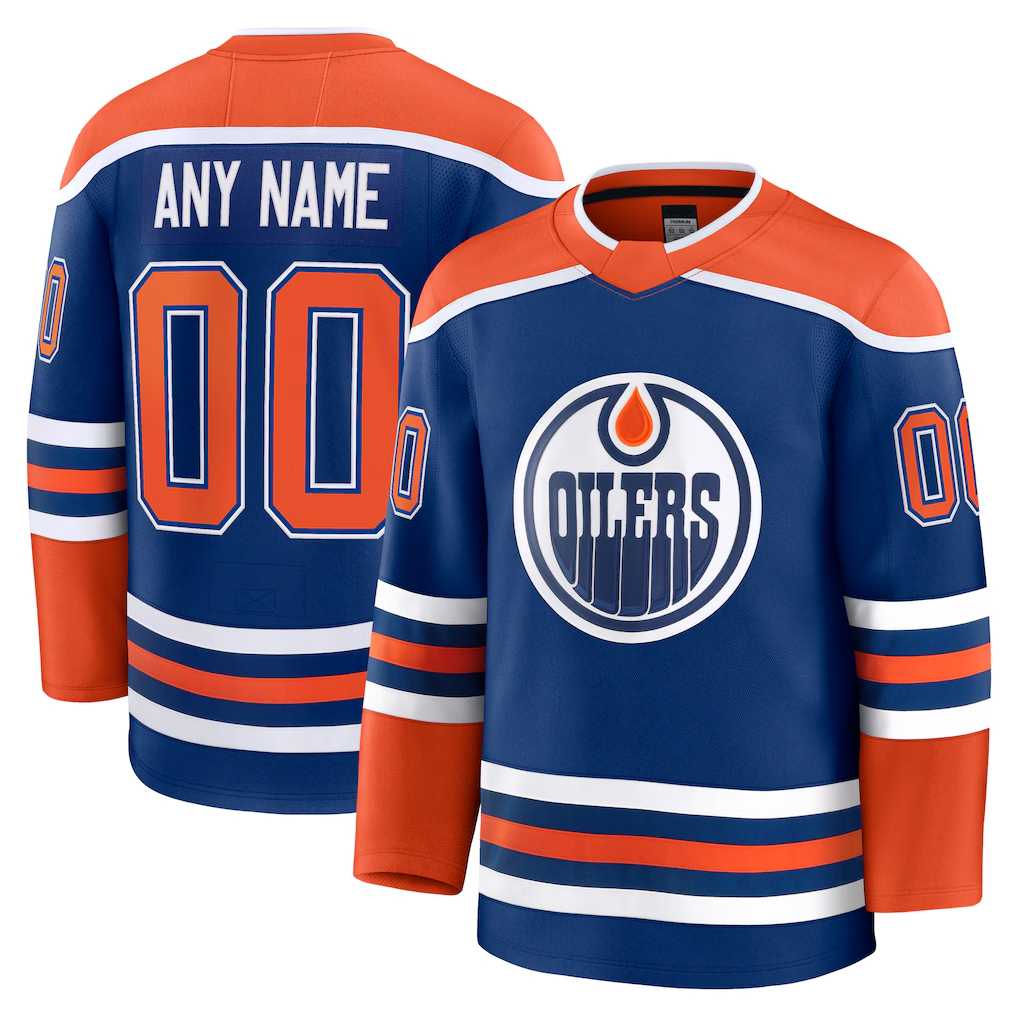 Mdoa Custom E.Oilers Royal Home Premium Jerseys