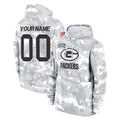 Mdoa Custom GB.Packers Arctic Camo Salute to Service Hoodies Limited Game Any Name & Numbers Stitched Jerseys