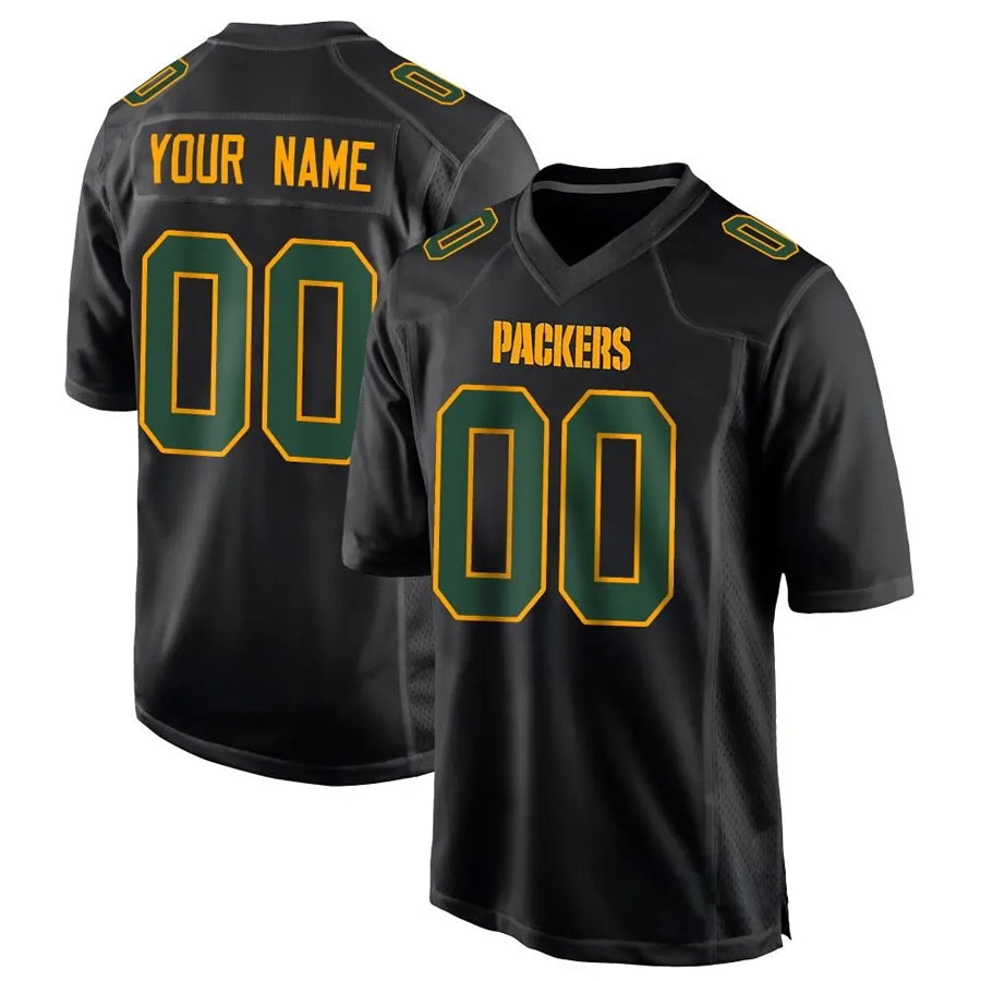 Mdoa Custom GB.Packers Black Fashion Game Stitched Jerseys
