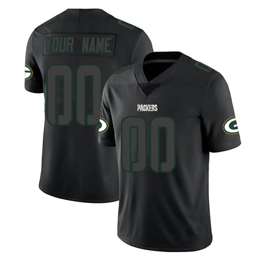 Mdoa Custom GB.Packers Black Impact Limited Home Game Any Name & Numbers Stitched Jerseys