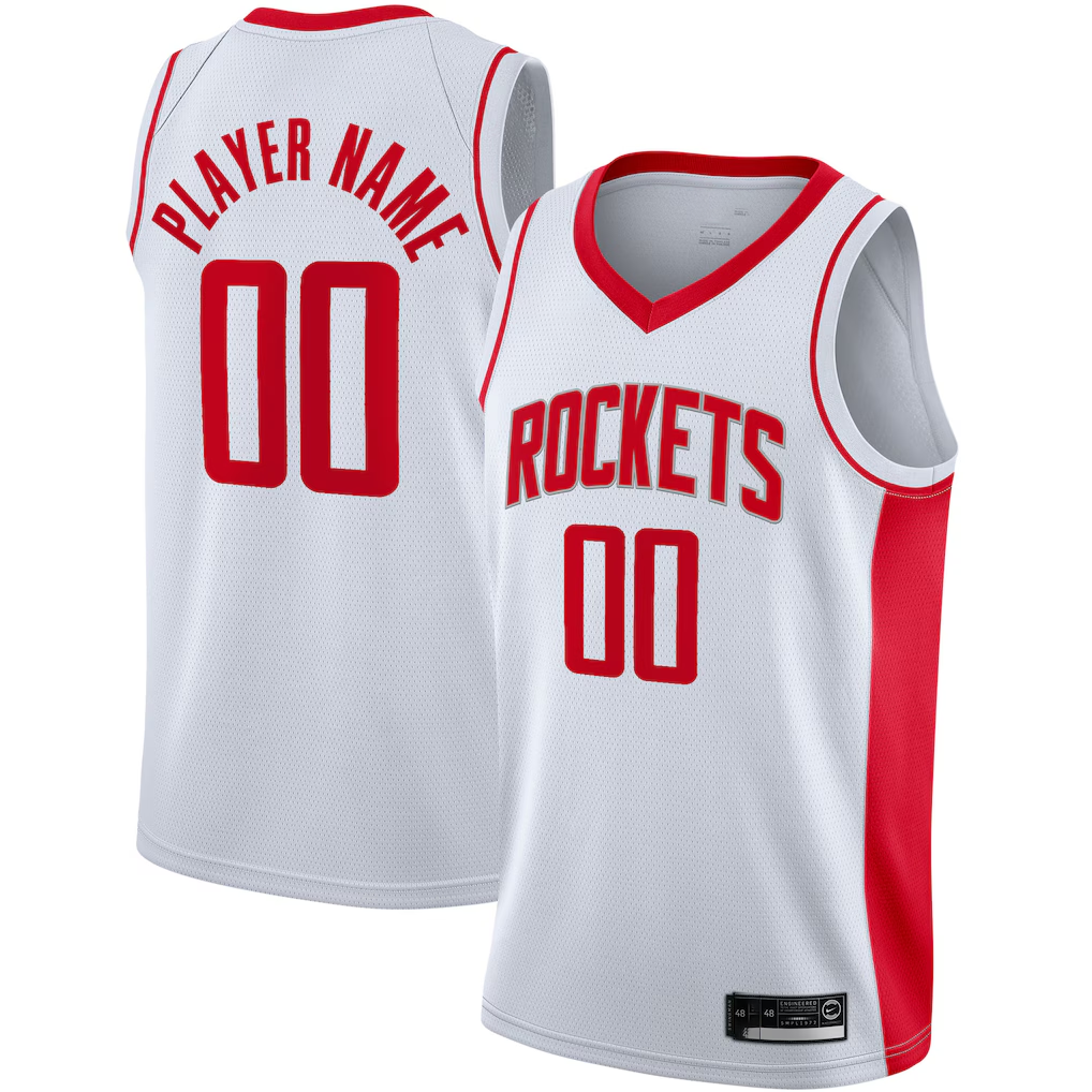 Mdoa Custom H.Rockets White 2020-2021 Swingman Stitched Jerseys-Association Edition