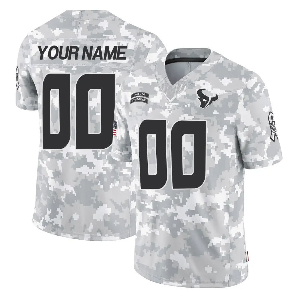 Mdoa Custom H.Texans Arctic Camo Salute To Service Limited Game Any Name & Numbers Stitched Jerseys