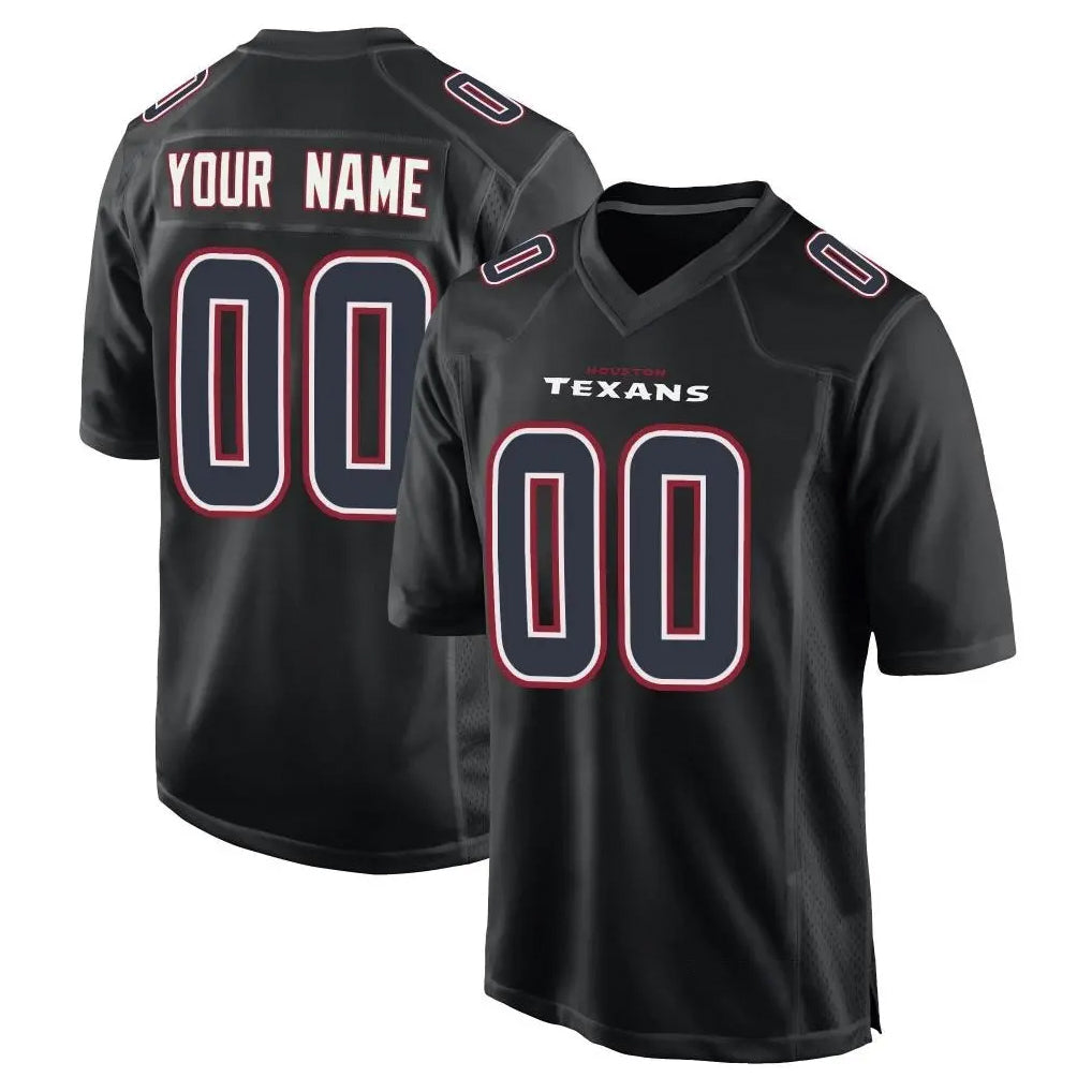 Mdoa Custom H.Texans Black Fashion Home Game Any Name & Numbers Stitched Jerseys