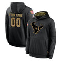 Mdoa Custom H.Texans Black Salute to Service Hoodies Limited Game Any Name & Numbers Stitched Jerseys