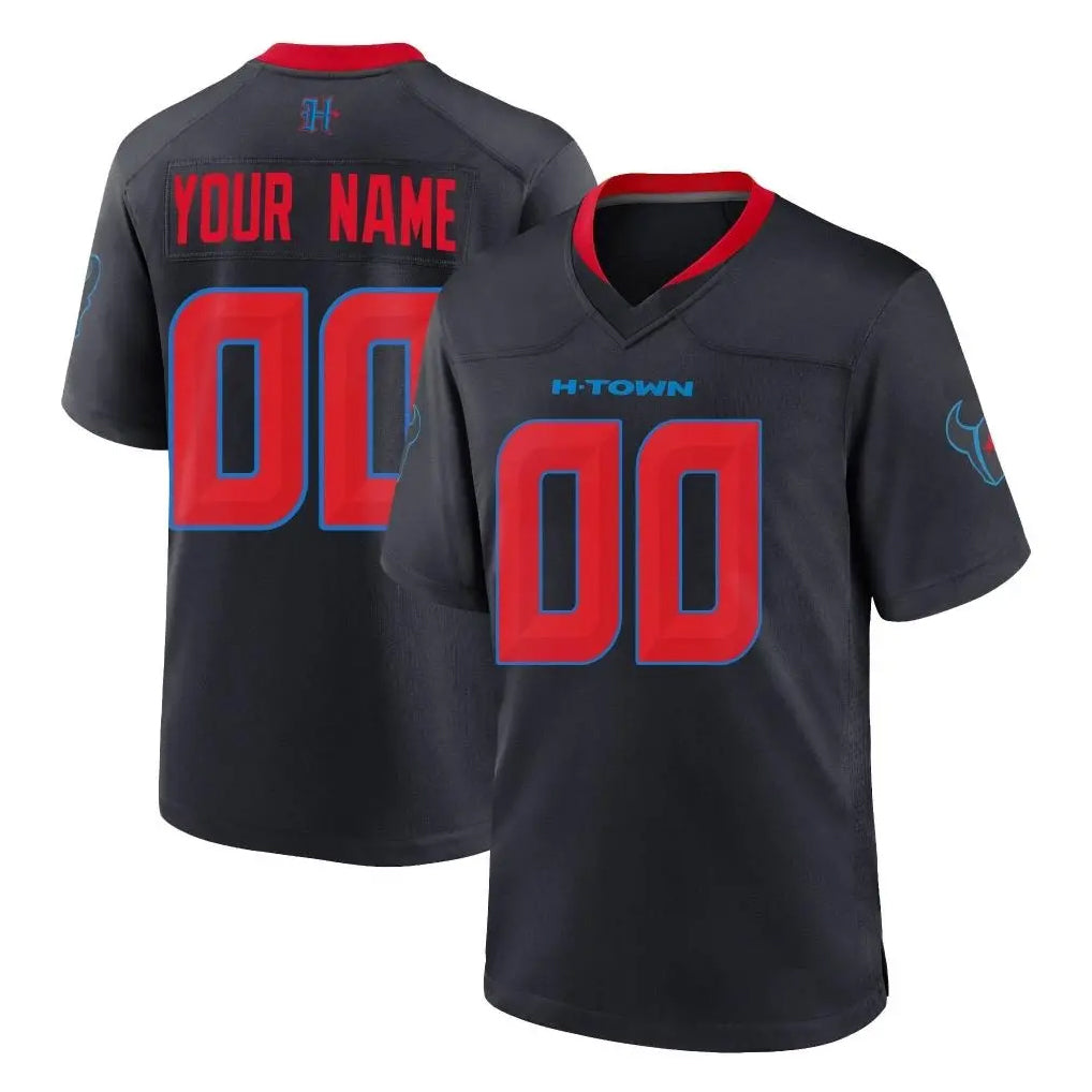 Mdoa Custom H.Texans Navy 2nd Alternate Home Game Any Name & Numbers Stitched Jerseys