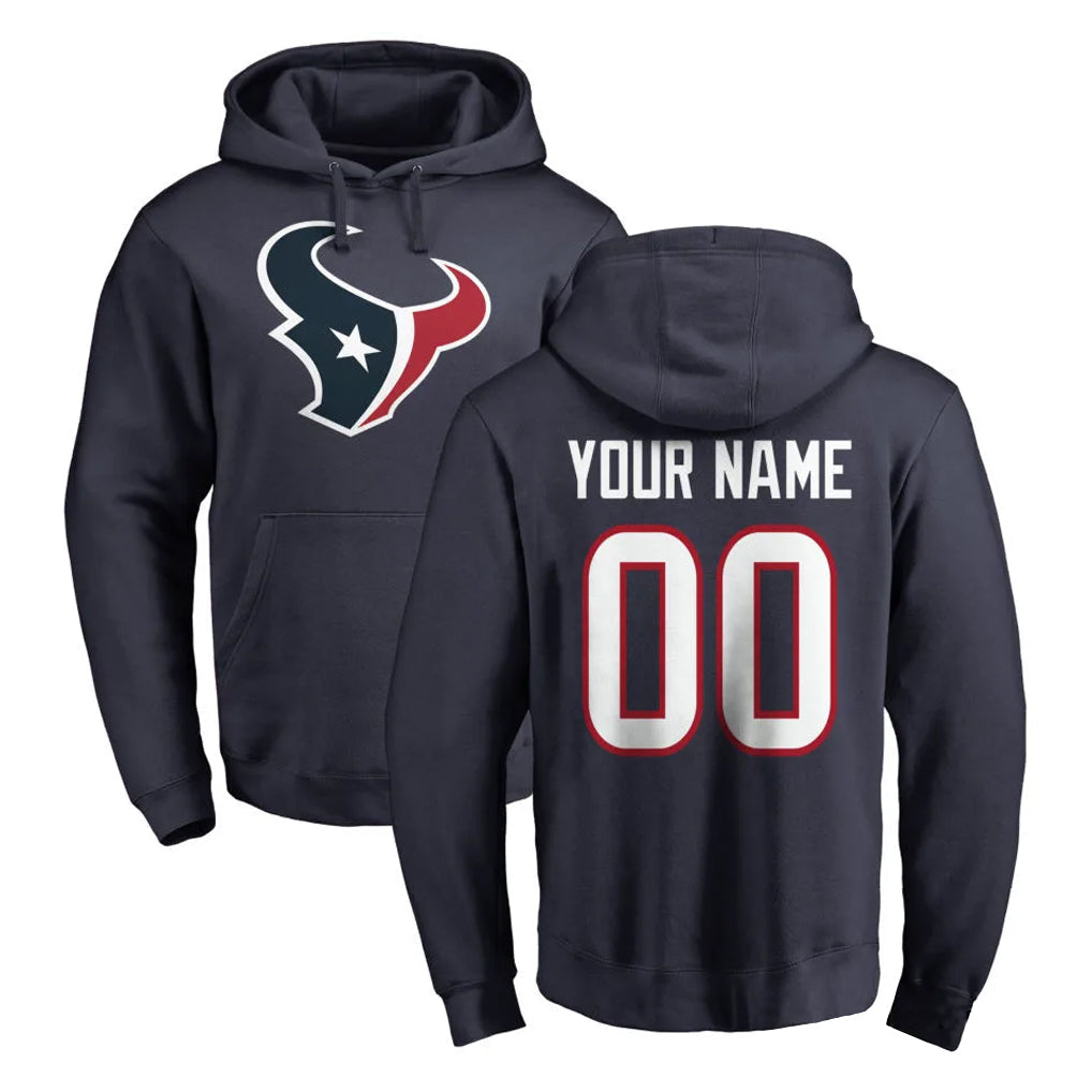 Mdoa Custom H.Texans Navy Pro Line Pullover Hoodie Limited Game Any Name & Numbers Stitched Jerseys