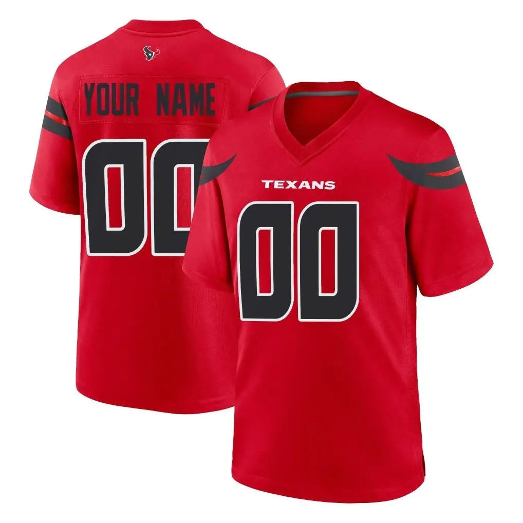 Mdoa Custom H.Texans Red Alternate Home Game Any Name & Numbers Stitched Jerseys