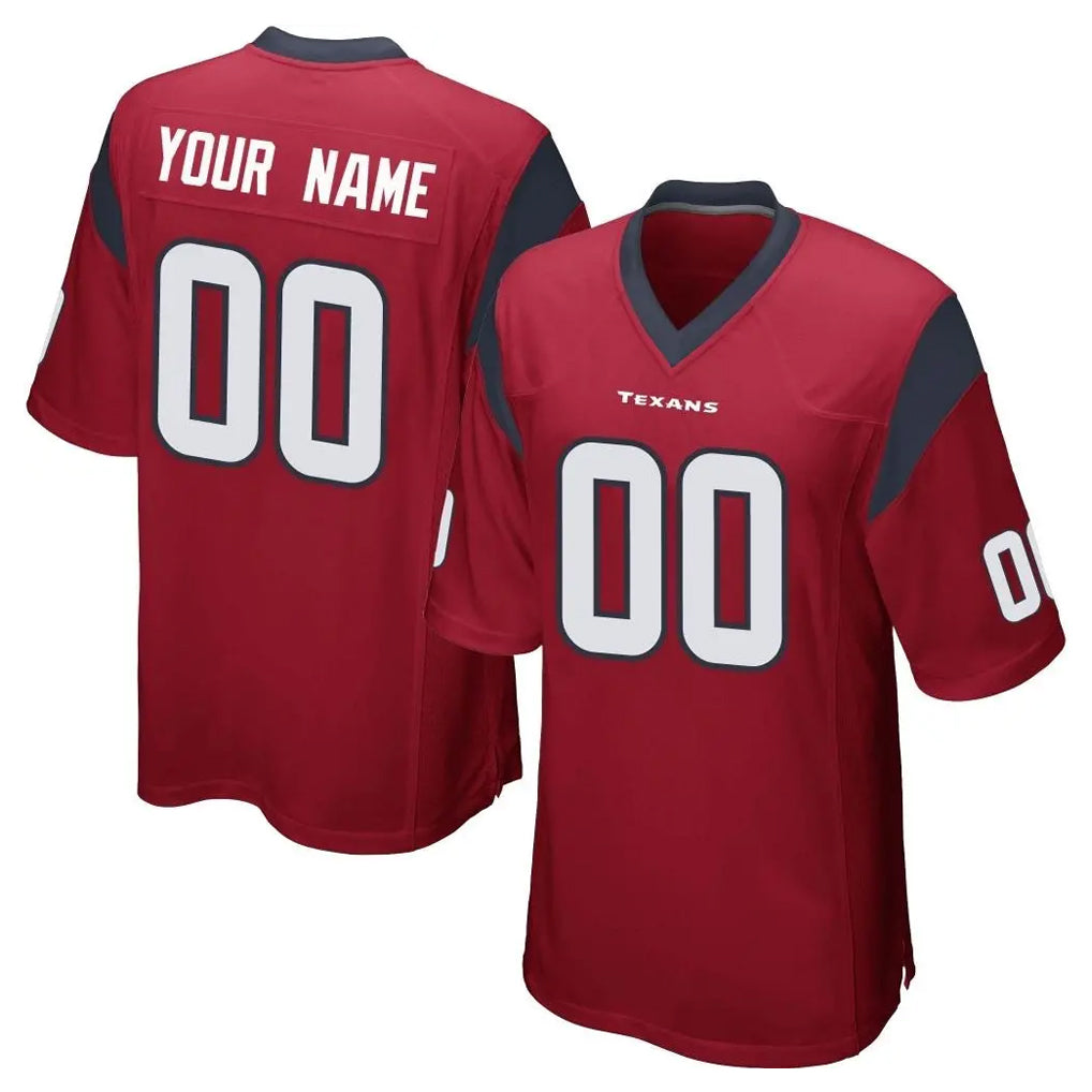 Mdoa Custom H.Texans Red Home Game Any Name & Numbers Stitched Jerseys