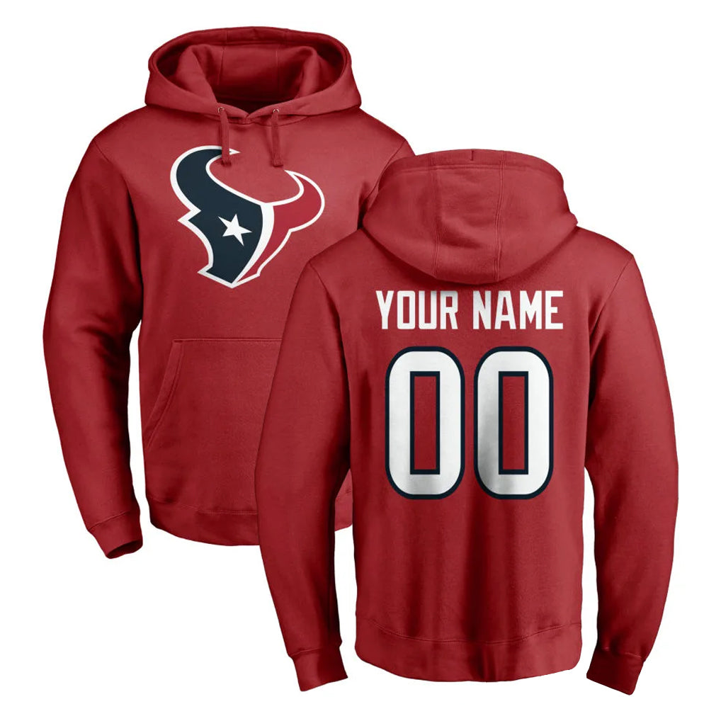 Mdoa Custom H.Texans Red Pro Line Pullover Hoodie Limited Game Any Name & Numbers Stitched Jerseys