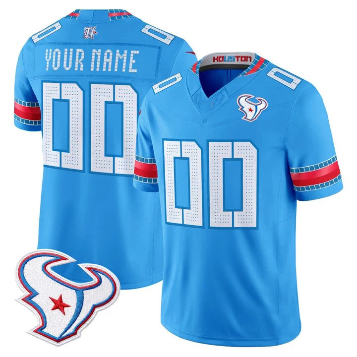 Mdoa Custom H.Texans Rivalries Blue Jersey - All Stitched
