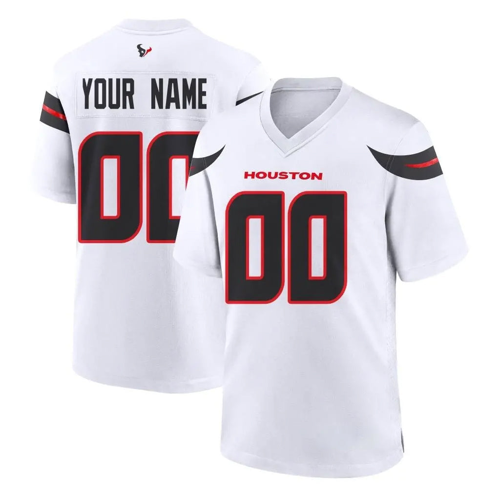 Mdoa Custom H.Texans White Home Game Any Name & Numbers Stitched Jerseys