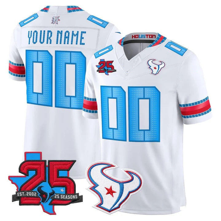 Mdoa Custom H.Texans White Rivalries Jersey - All Stitched