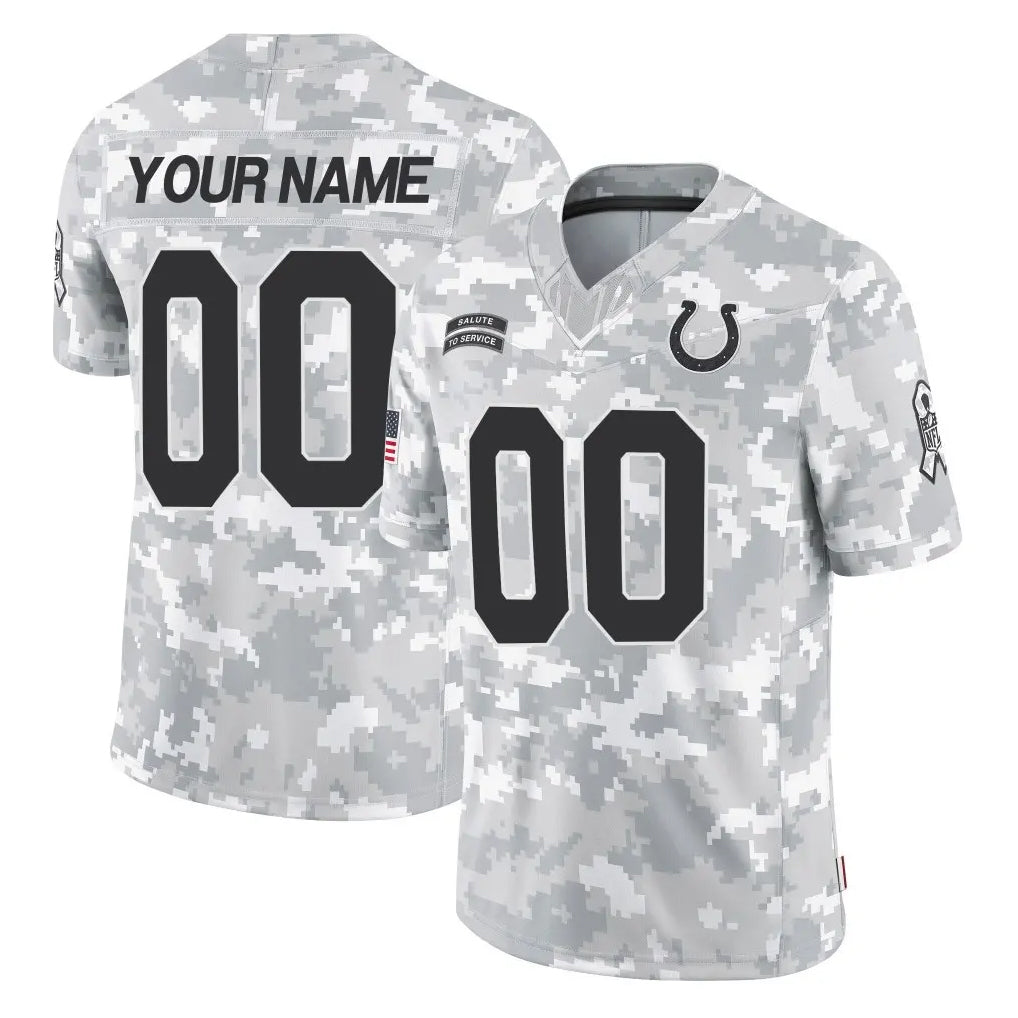 Mdoa Custom IN.Colts Arctic Camo Salute To Service Limited Game Any Name & Numbers Stitched Jerseys