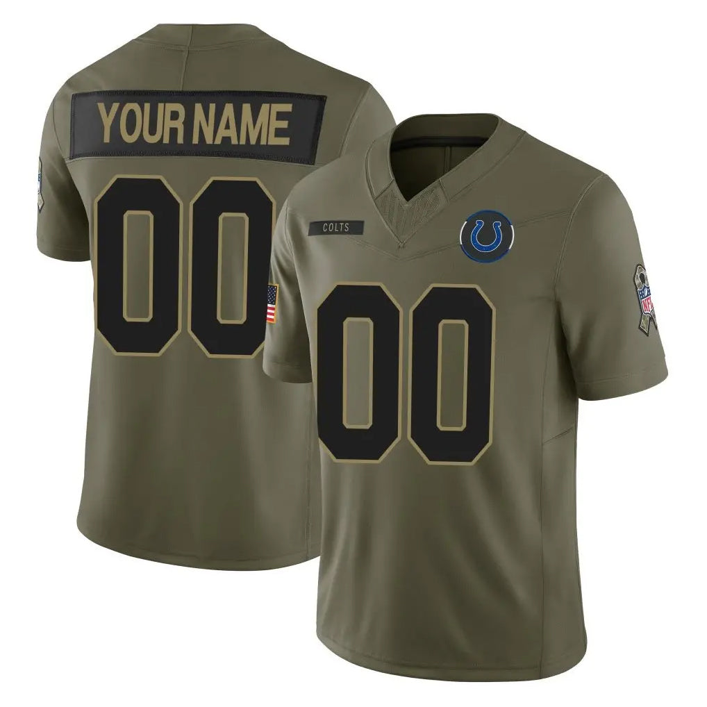 Mdoa Custom IN.Colts Olive 2025 Salute To Service Limited Game Any Name & Numbers Stitched Jerseys