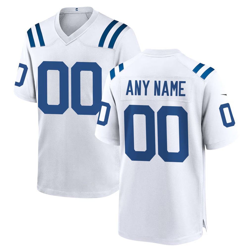 Mdoa Custom IN.Colts White Home Game Any Name & Numbers Stitched Jerseys