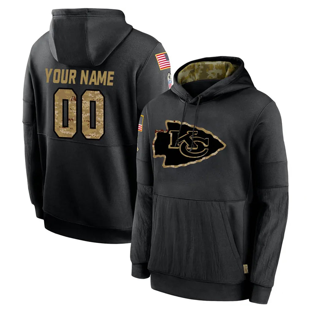 Mdoa Custom KC.Chiefs Black Salute to Service Hoodies Limited Game Any Name & Numbers Stitched Jerseys