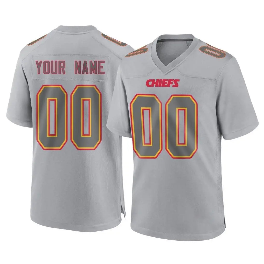 Mdoa Custom KC.Chiefs Gray Atmosphere Fashion Game Any Name & Numbers Stitched Jerseys