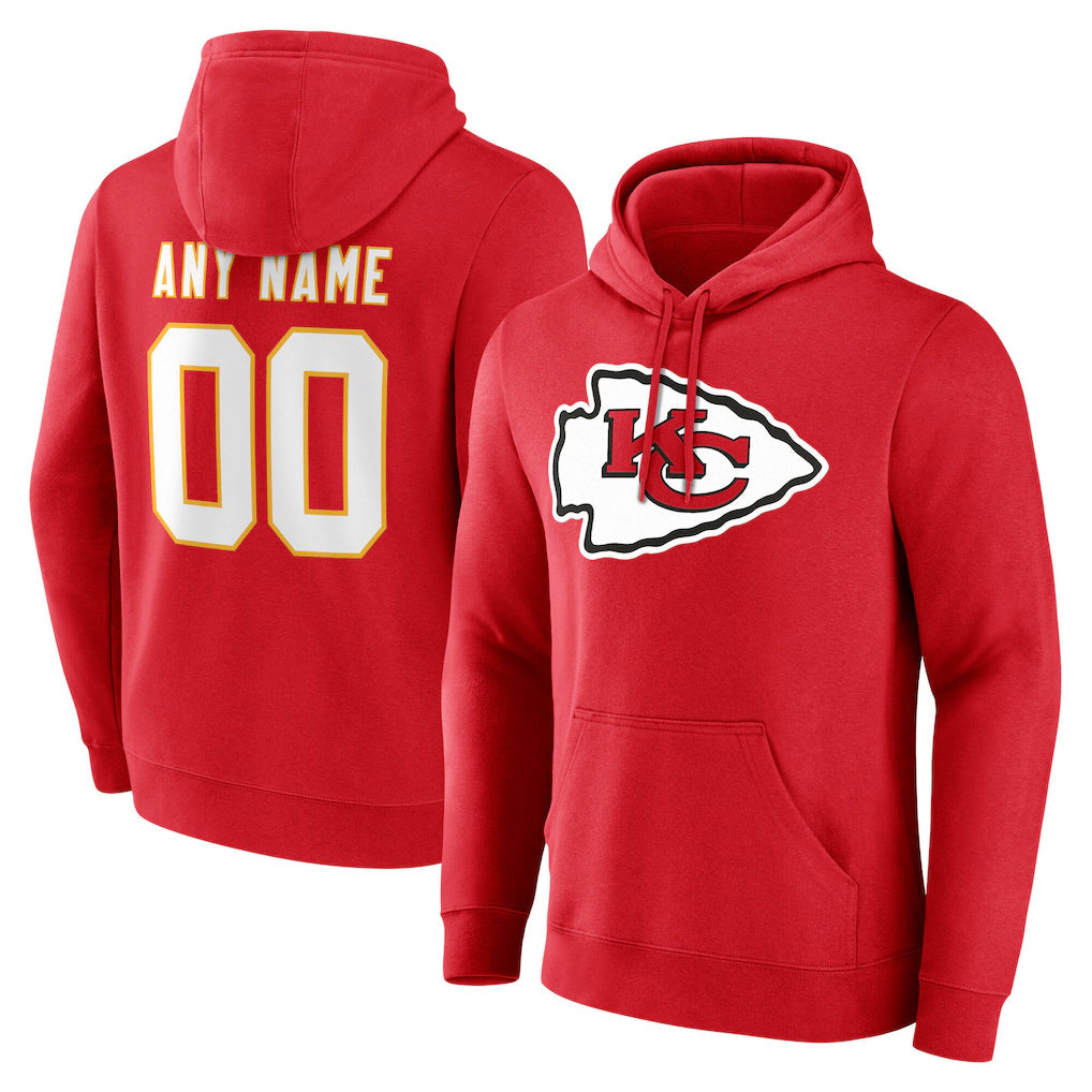 Mdoa Custom KC.Chiefs Red LoGo Pullover Hoodies Limited Any Name & Numbers Stitched Jerseys