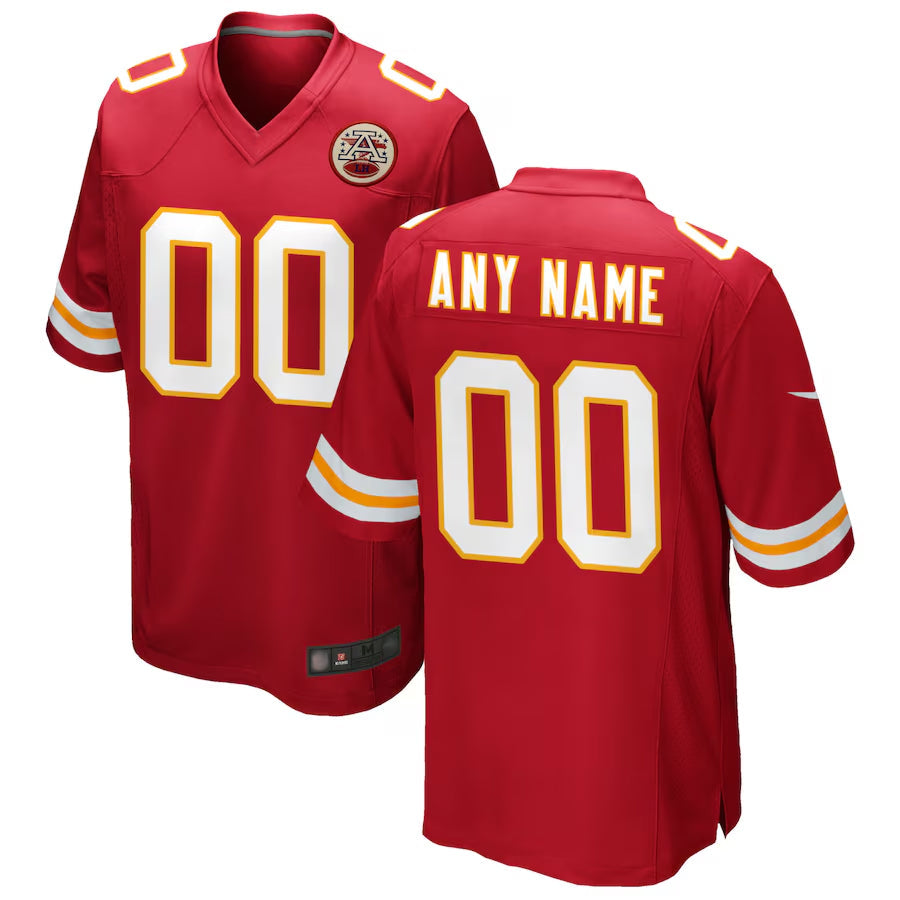 Mdoa Custom KC.Chiefs Red Replica Game Stitched Jerseys