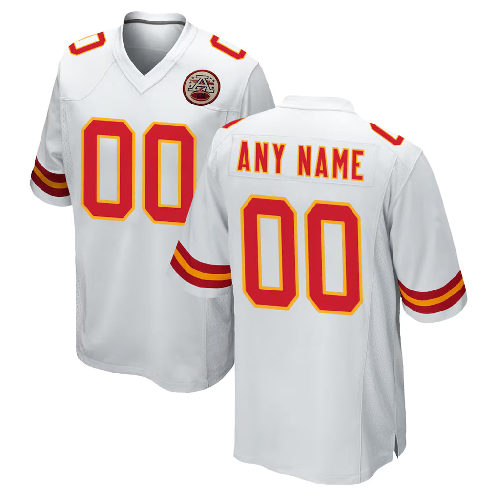 Mdoa Custom KC.Chiefs White Home Game Any Name & Numbers Stitched Jerseys
